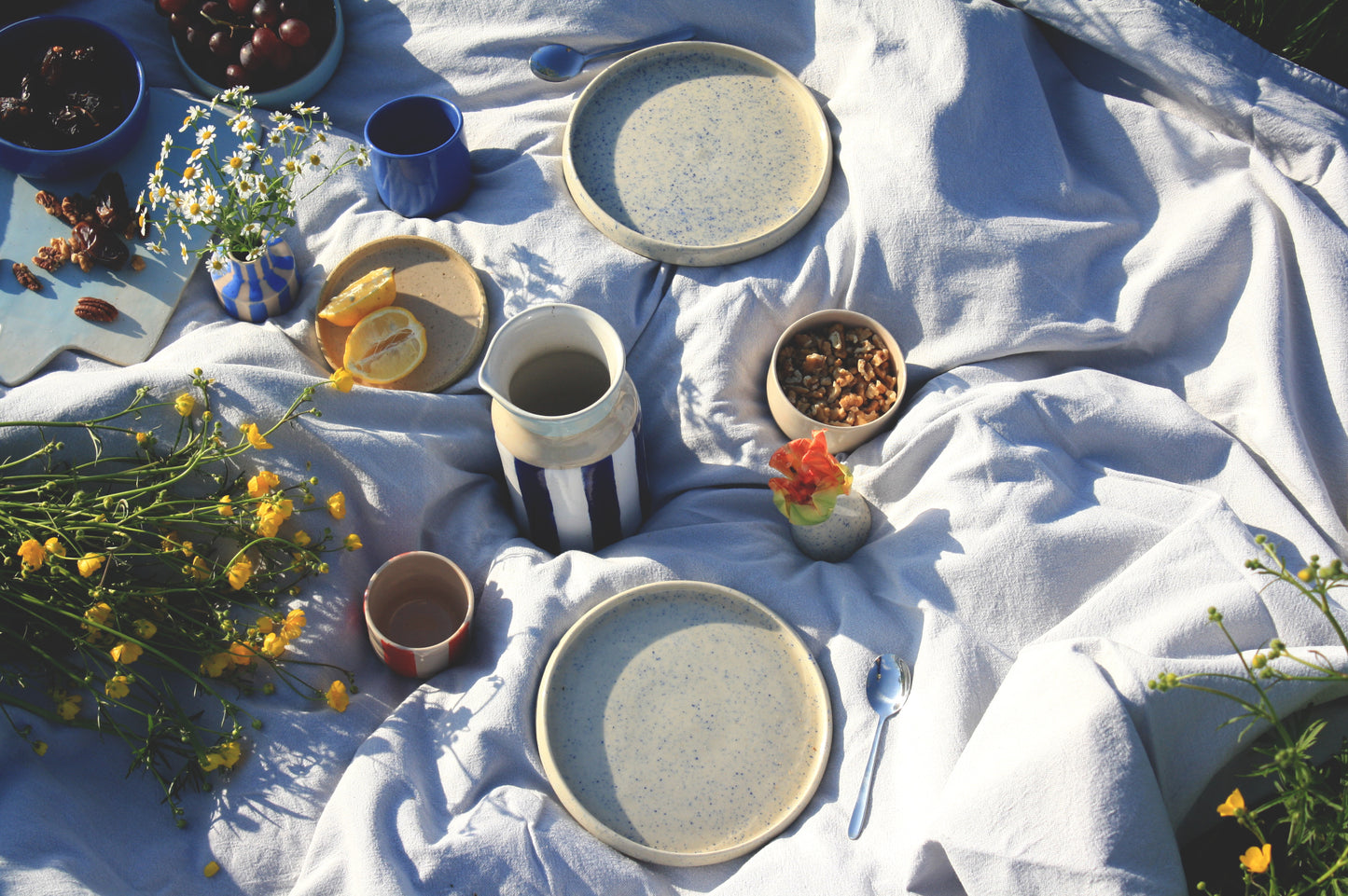 andrea frieling ceramics breakfast plates summer picknick jug cups